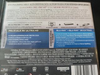 La Lista de Schindler. Película 4K UHD y 2 Blu-ray