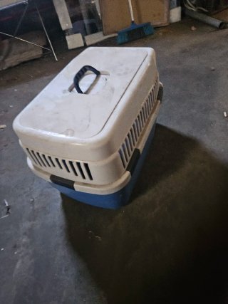 Transportín para perros azul y blanco