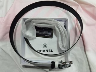 Cinturón Chanel blanco mujer 100 cm original