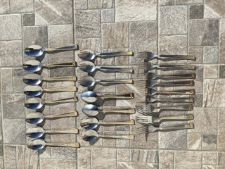 Set posate vintage oro e argento