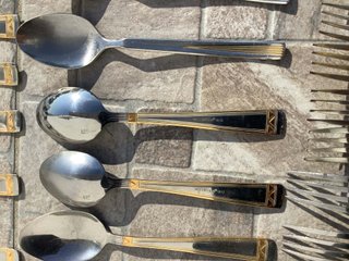Set posate vintage oro e argento