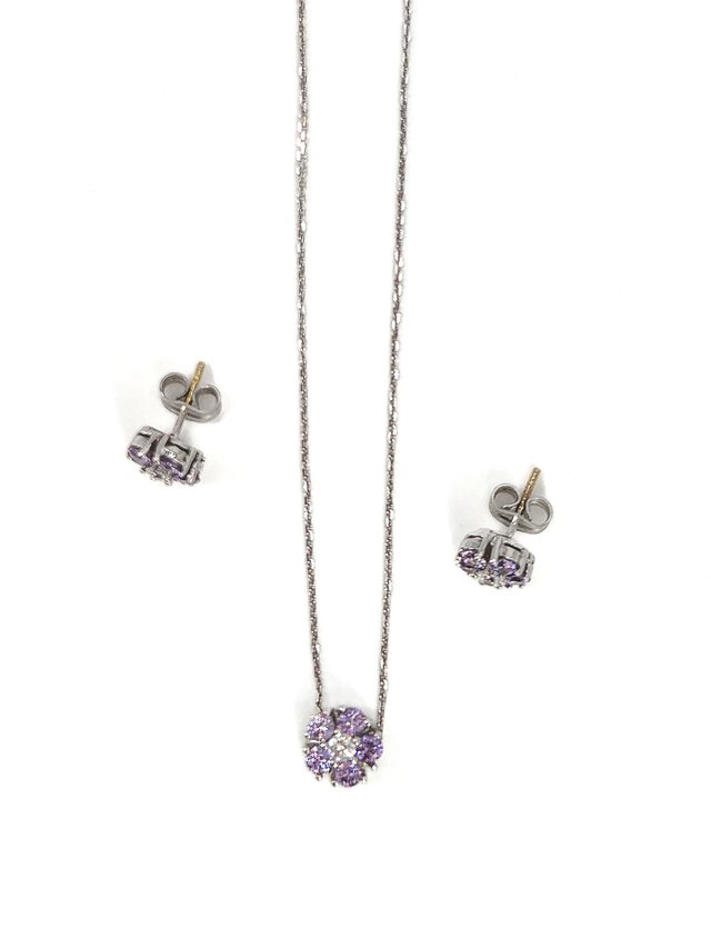 G6909JG Conjunto Oro Blanco con Circonitas