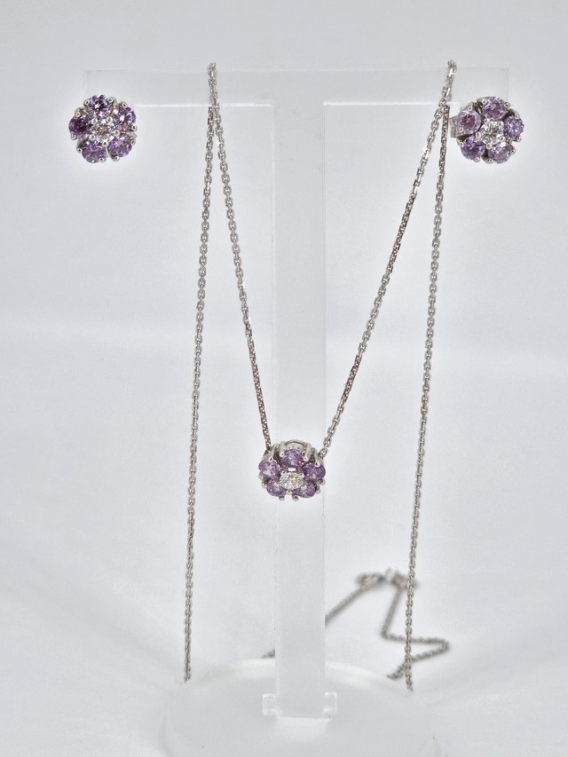 G6909JG Conjunto Oro Blanco con Circonitas