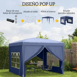 Carpa azul de tela