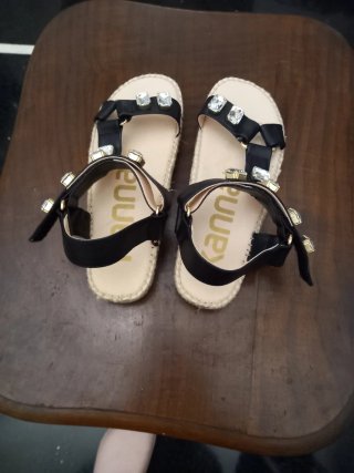 Sandali neri con strass