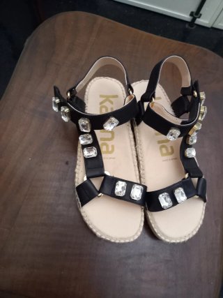 Sandali neri con strass
