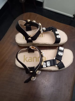 Sandali neri con strass