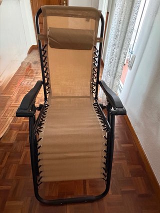 Silla plegable beige