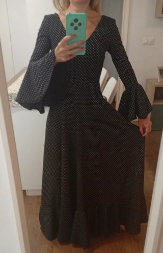 Traje Flamenca Negro Talla XS