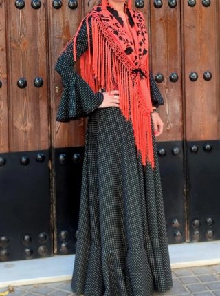 Traje Flamenca Negro Talla XS