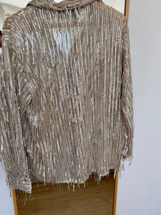 Camisa Zara Lentejuelas Doradas