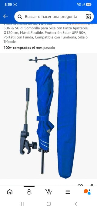 Sombrilla SUN & SURF para Silla Ø120cm