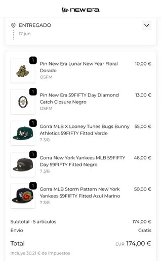 Gorra New Era NY negra y dorada Talla 7 3/8