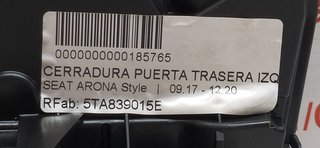 SEAT ARONA Style CERRADURA PUERTA TRASERA IZQUIERDA