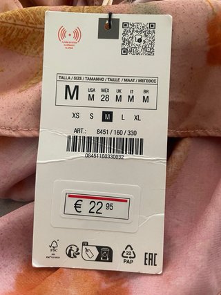Zara Blusa Tirantes Estampada Rosa Talla XS