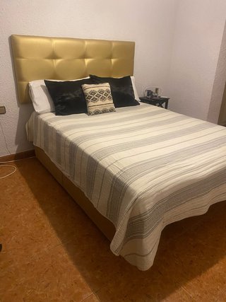 Canapé 150cm Tapizado Piel/Tela Dorado