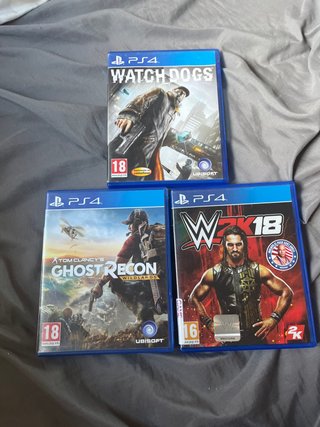 PS4 Juegos: Watch Dogs, Ghost Recon, WWE 2K18