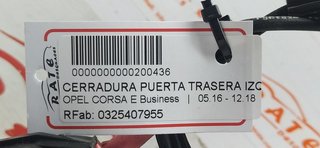 OPEL CORSA E Business CERRADURA PUERTA TRASERA IZQUIERDA