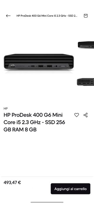 HP ProDesk 400 G6 Mini i5 SSD 256GB 8GB RAM