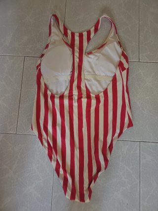 Costume intero Iris Lilly a righe rosse e beige