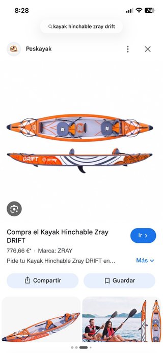Kayak hinchable alta presión 2 plazas