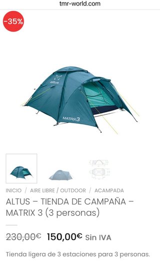 Tienda campaña Altus Jamaica-3 (3 personas)