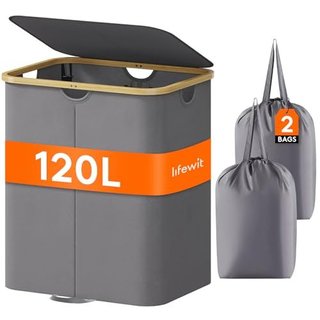 Cesta Ropa Lifewit 120L con Tapa