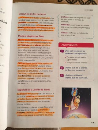 Religión católica, 3 Primaria serie Manantial