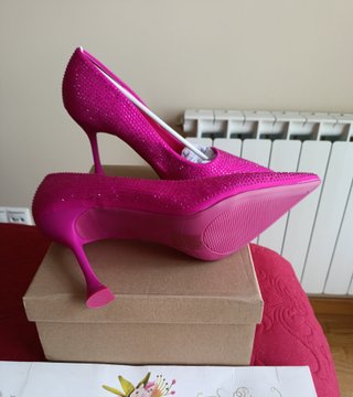 Elegantes Zapatos Tacón Fucsia Talla 38 y 39
