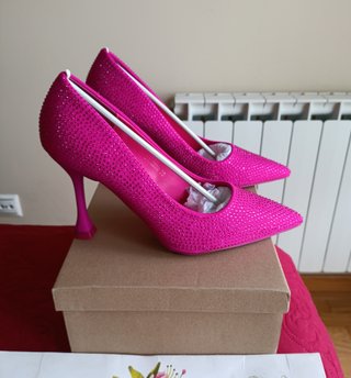 Elegantes Zapatos Tacón Fucsia Talla 38 y 39
