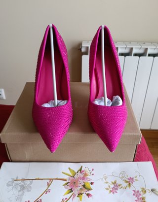 Elegantes Zapatos Tacón Fucsia Talla 38 y 39