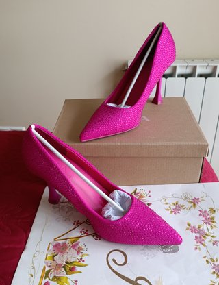 Elegantes Zapatos Tacón Fucsia Talla 38 y 39