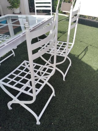Mesa y 6 Sillas Hierro Forja