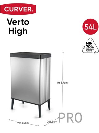 Cubo de basura alto de 54L - Curver verto