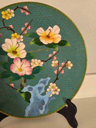 Plato decorativo chino cloisonné