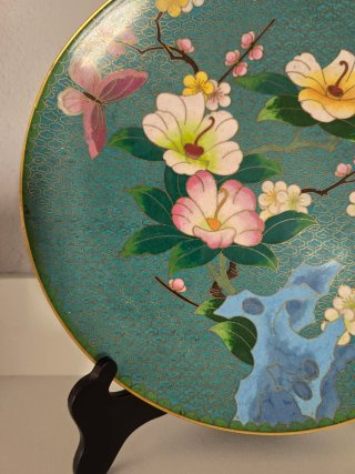 Plato decorativo chino cloisonné