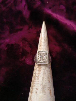 Anillo cuño antiguo plata