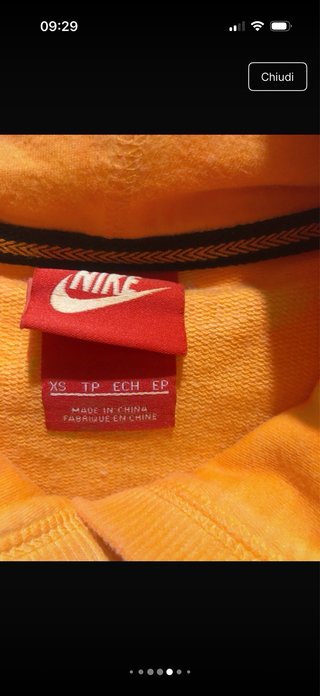 Felpa Nike Giro Manica Arancione Xs - S