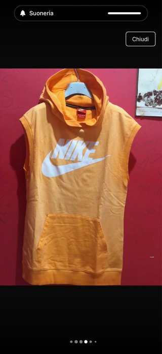 Felpa Nike Giro Manica Arancione Xs - S