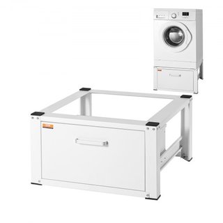 Pedestal de Lavandería 686mmW x 366mmH, Plataforma Base Universal para Lavadora y Secadora con Capacidad de 299kg, Base Multifuncional de Alta Resistencia para Lavadora con Cajón y Ricos Accesorios