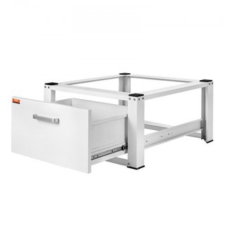 Pedestal de Lavandería 686mmW x 366mmH, Plataforma Base Universal para Lavadora y Secadora con Capacidad de 299kg, Base Multifuncional de Alta Resistencia para Lavadora con Cajón y Ricos Accesorios