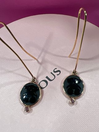 Pendientes Tous plata vermeil y onix