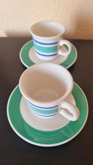 Juego tazas de café vintage Ceramica Quadrifoglio