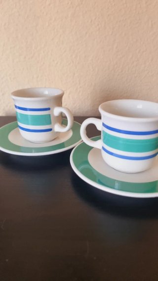 Juego tazas de café vintage Ceramica Quadrifoglio