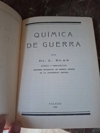 QUIMICA DE GUERRA 1934