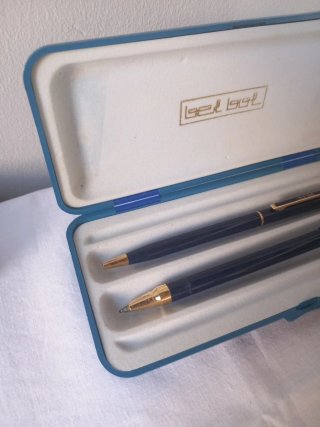 Set Bolígrafos Bel Bol Azul Dorado