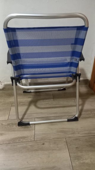 Silla plegable playa/campo azul y plata