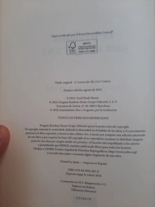 21 LECCIONES PARA EL SIGLO XXI Yubal Noah Harari.