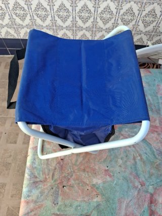 Silla plegable nevera azul