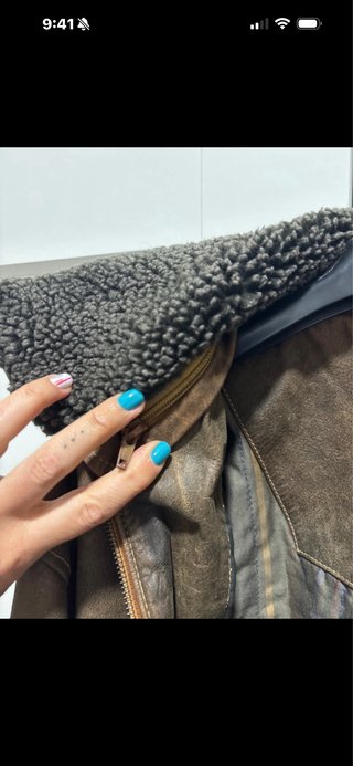 Chaqueta de Piel Borreguito Marrón Hombre